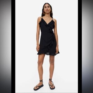H&M black wrap mini dress